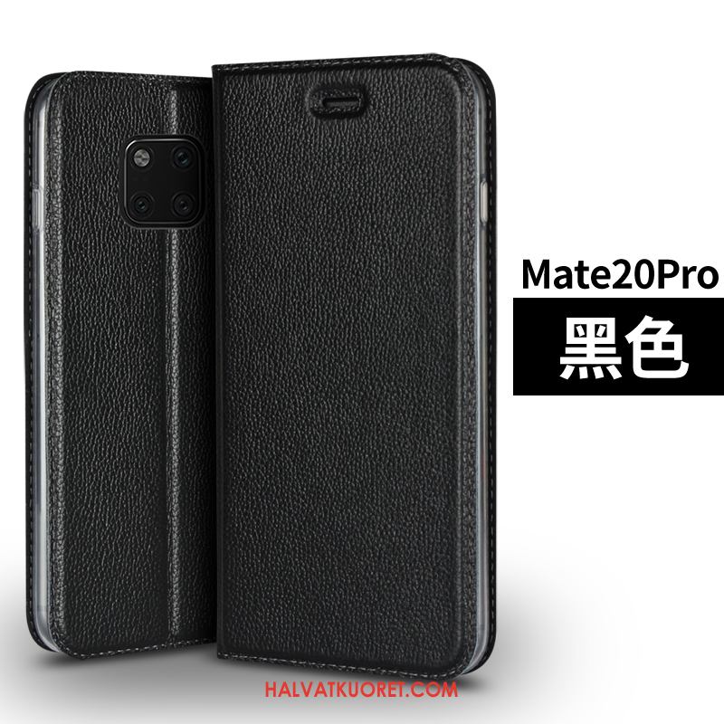 Huawei Mate 20 Pro Kuoret Nahkakotelo Aito Nahka, Huawei Mate 20 Pro Kuori All Inclusive Ylellisyys Braun