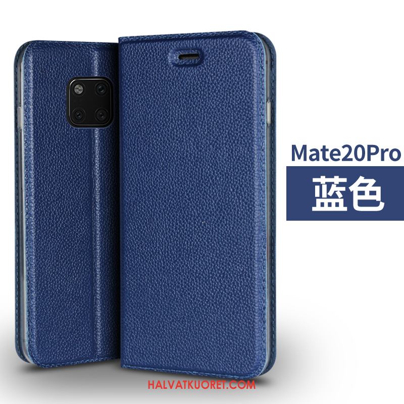 Huawei Mate 20 Pro Kuoret Nahkakotelo Aito Nahka, Huawei Mate 20 Pro Kuori All Inclusive Ylellisyys Braun