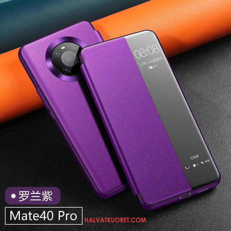 Huawei Mate 40 Pro Kuoret Murtumaton Nahkakotelo, Huawei Mate 40 Pro Kuori Aito Nahka Puhelimen