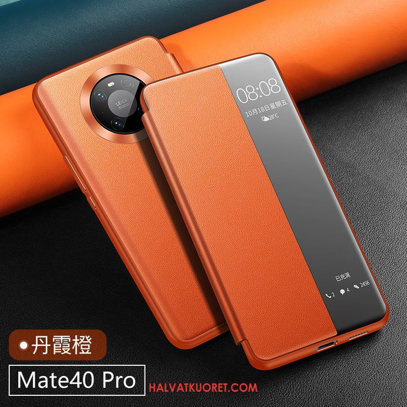 Huawei Mate 40 Pro Kuoret Murtumaton Nahkakotelo, Huawei Mate 40 Pro Kuori Aito Nahka Puhelimen