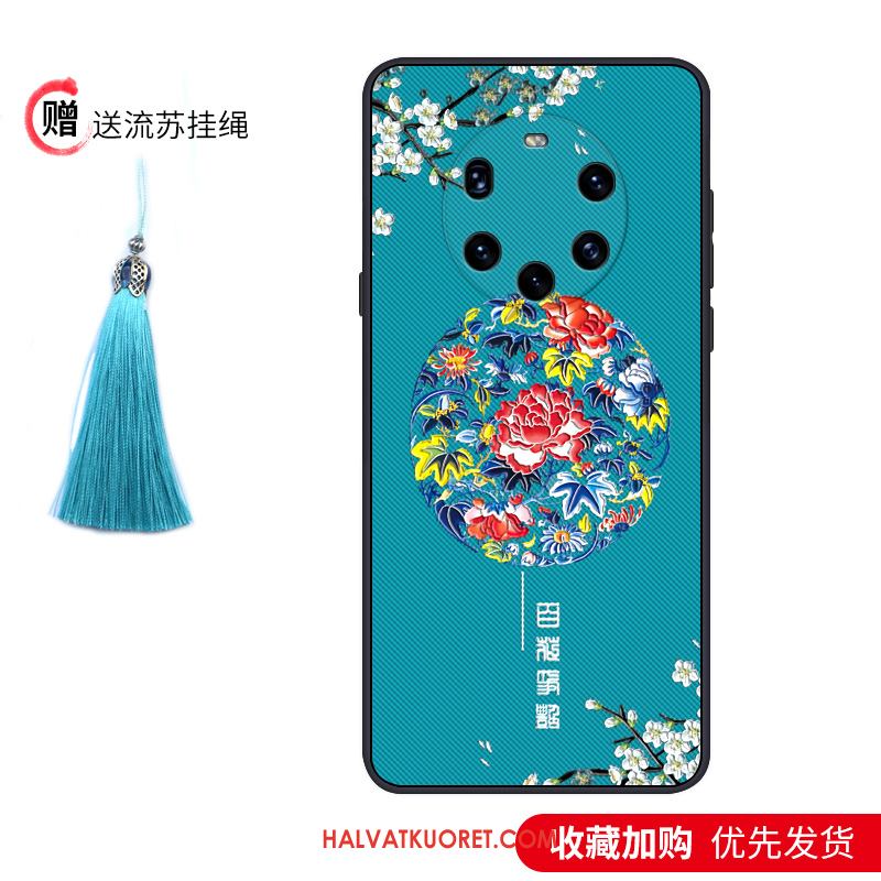 Huawei Mate 40 Pro+ Kuoret Pehmeä Neste Persoonallisuus Sininen, Huawei Mate 40 Pro+ Kuori Kotelo Kiinalainen Tyyli