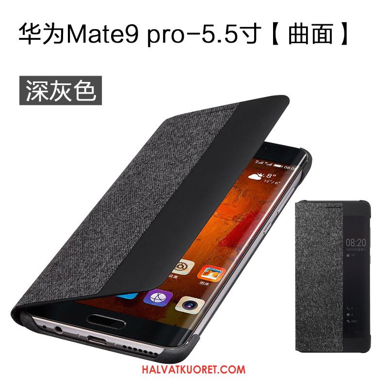 Huawei Mate 9 Pro Kuoret Harmaa Windows Nahkakotelo, Huawei Mate 9 Pro Kuori Puhelimen