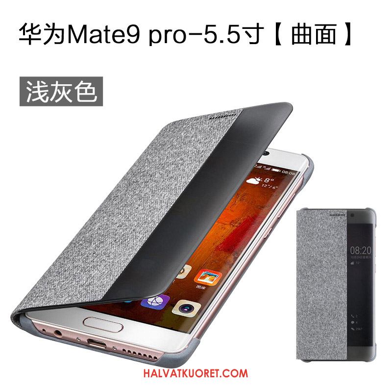 Huawei Mate 9 Pro Kuoret Harmaa Windows Nahkakotelo, Huawei Mate 9 Pro Kuori Puhelimen