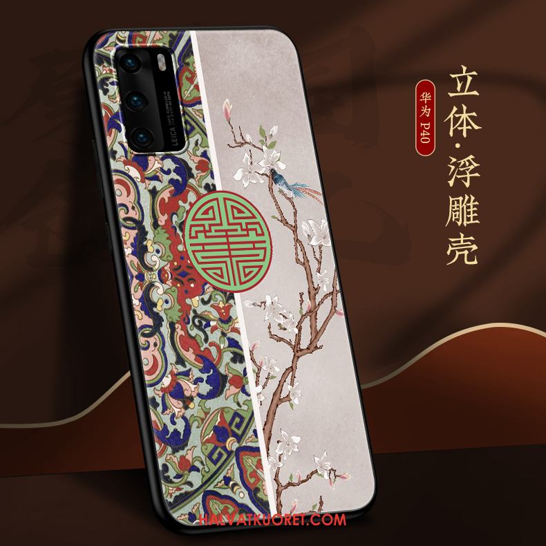 Huawei P40 Kuoret Silikoni Tuuli Kiinalainen Tyyli, Huawei P40 Kuori Ultra Puhelimen Beige Farbe