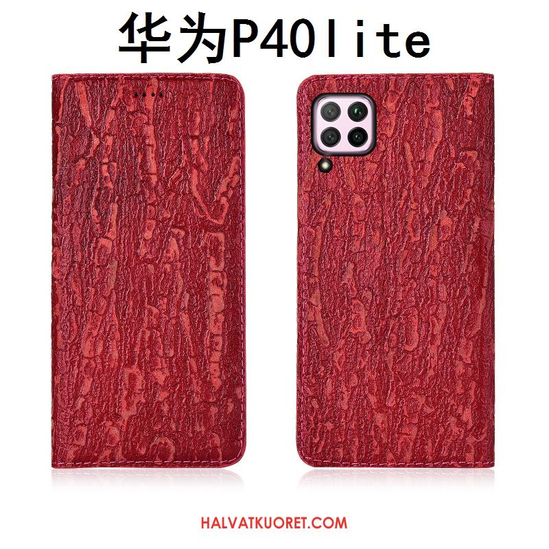 Huawei P40 Lite Kuoret Harmaa Nahka All Inclusive, Huawei P40 Lite Kuori Uusi Puhelimen