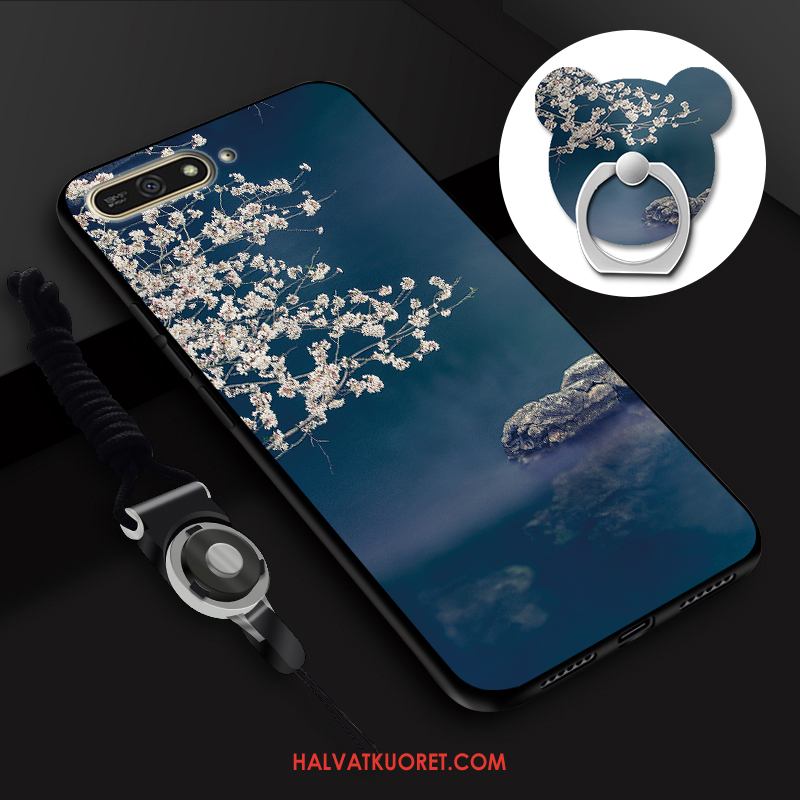 Huawei Y6 2018 Kuoret Sininen Pehmeä Neste, Huawei Y6 2018 Kuori Persoonallisuus Kotelo