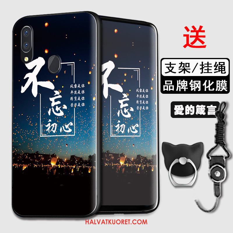Huawei Y7 2019 Kuoret Persoonallisuus Kotelo All Inclusive, Huawei Y7 2019 Kuori Silikoni Sininen