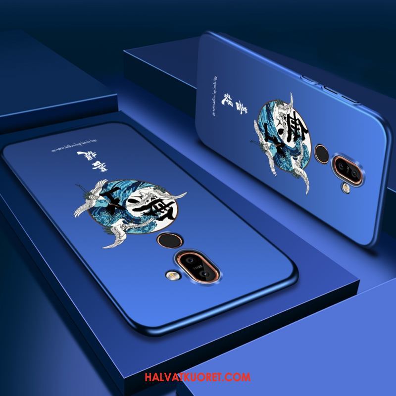Nokia 7 Plus Kuoret Persoonallisuus Sininen, Nokia 7 Plus Kuori Luova Pesty Suede