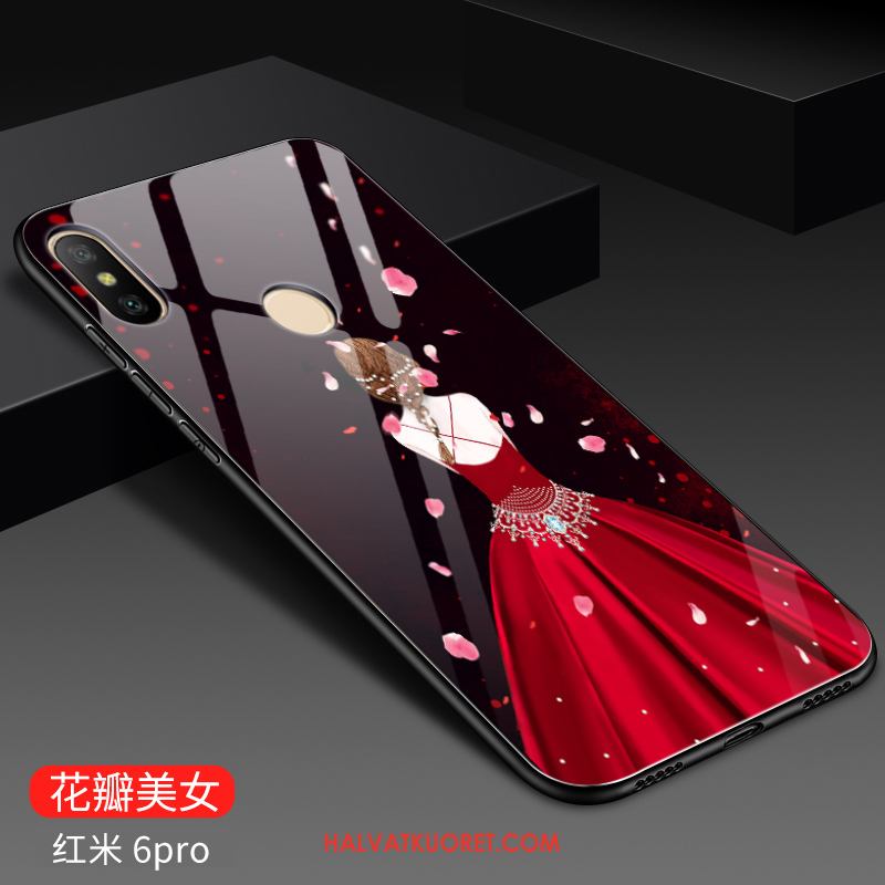 Redmi Note 6 Pro Kuoret Näytönsuojus Punainen Puhelimen, Redmi Note 6 Pro Kuori Jauhe Kova Beige