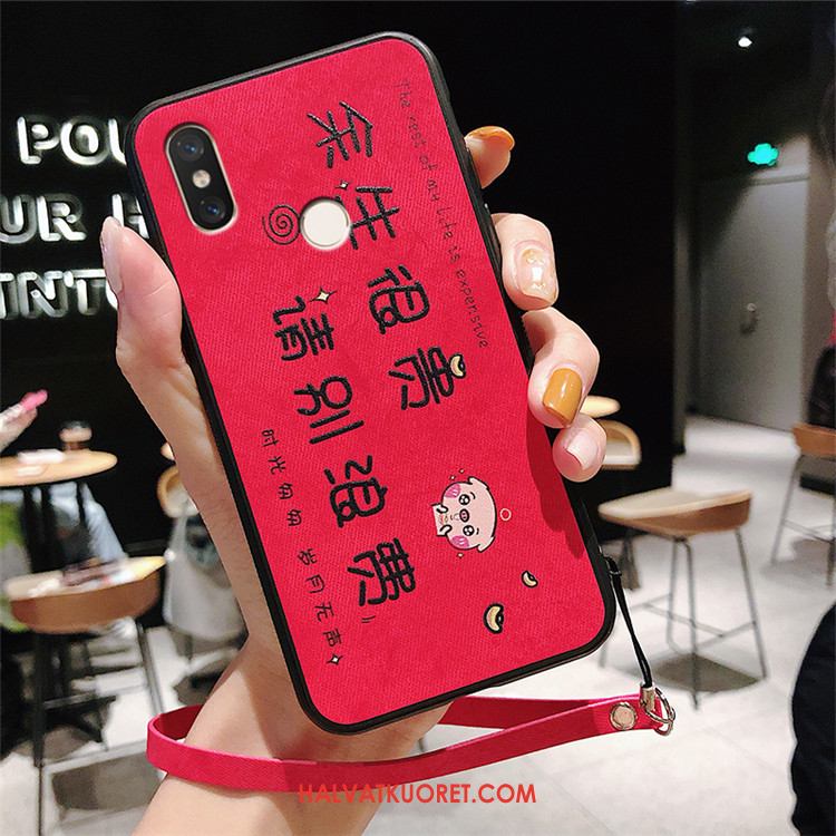 Redmi Note 6 Pro Kuoret Ripustettavat Koristeet Luova Punainen, Redmi Note 6 Pro Kuori Suojaus Beige