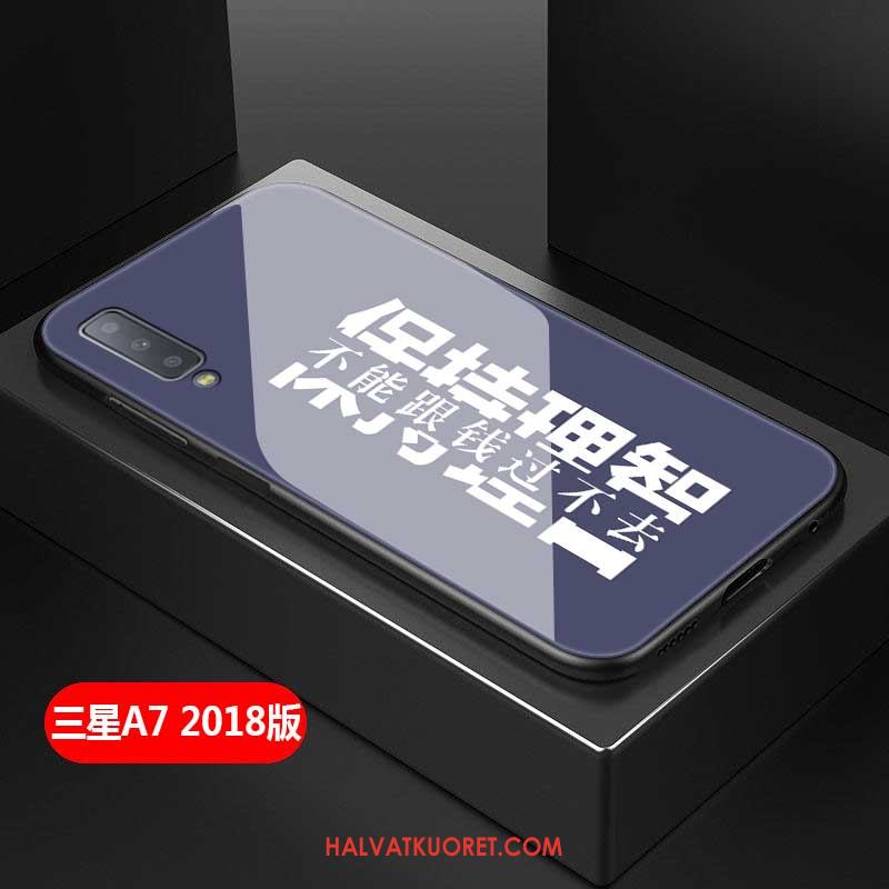 Samsung Galaxy A7 2018 Kuoret Lasi Violetti Persoonallisuus, Samsung Galaxy A7 2018 Kuori Silikoni Tide-brändi