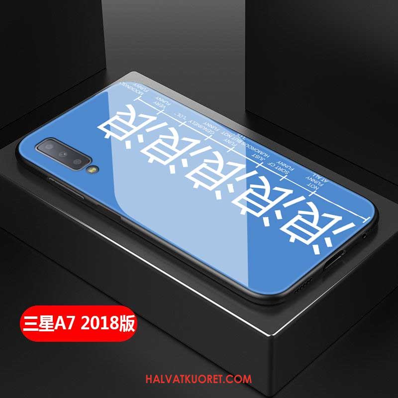 Samsung Galaxy A7 2018 Kuoret Lasi Violetti Persoonallisuus, Samsung Galaxy A7 2018 Kuori Silikoni Tide-brändi