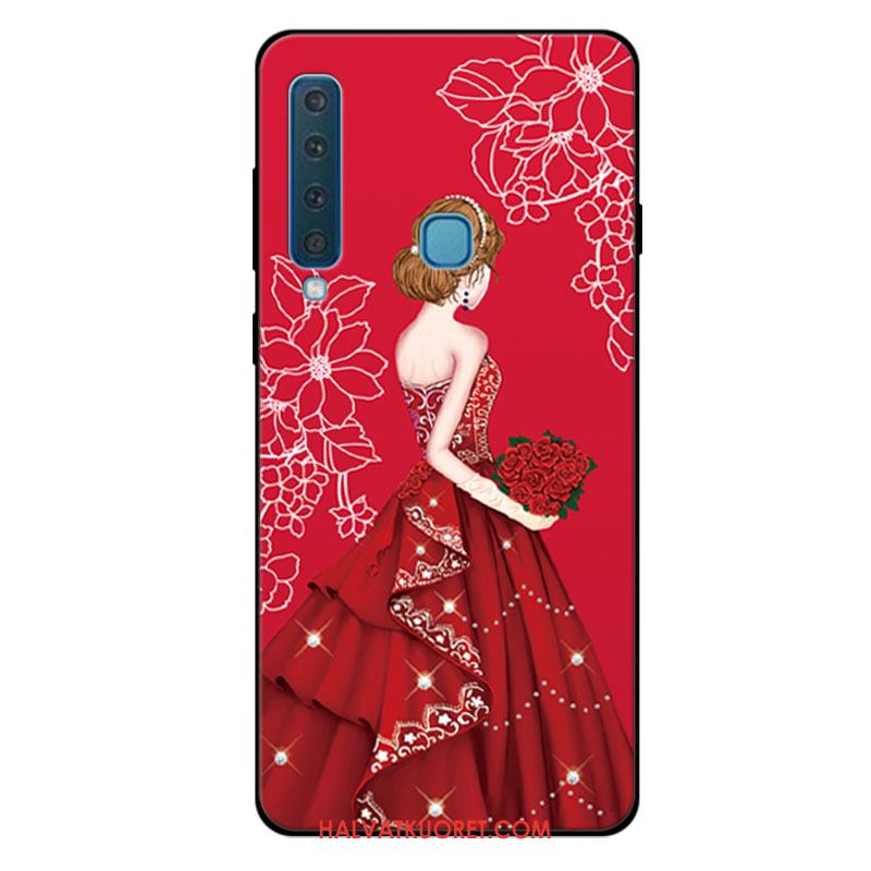Samsung Galaxy A9 2018 Kuoret Punainen Murtumaton Pehmeä Neste, Samsung Galaxy A9 2018 Kuori All Inclusive Puhelimen