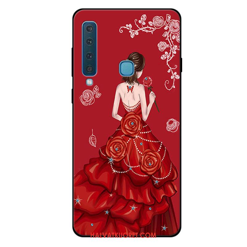 Samsung Galaxy A9 2018 Kuoret Punainen Murtumaton Pehmeä Neste, Samsung Galaxy A9 2018 Kuori All Inclusive Puhelimen