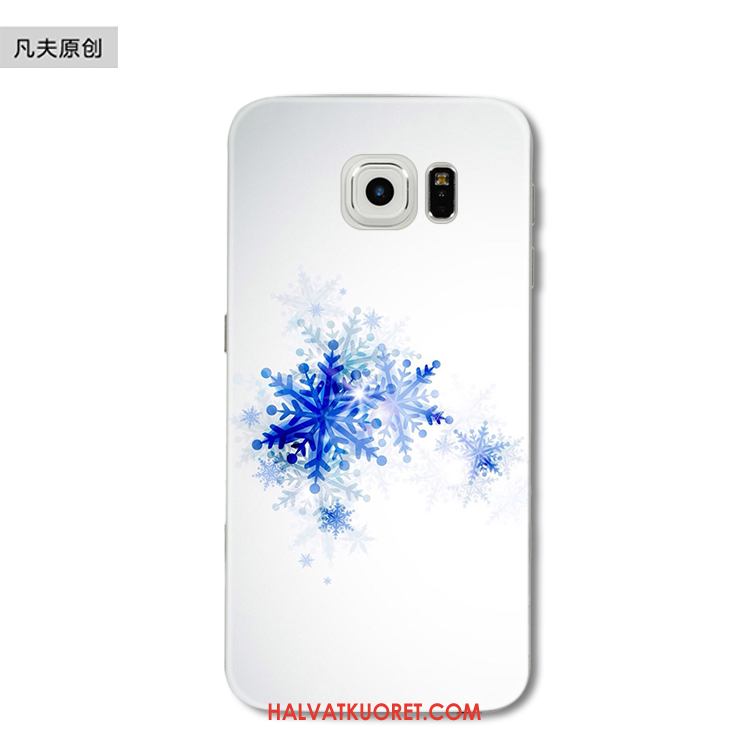 Samsung Galaxy S6 Edge Kuoret Joulu Sininen Kukka, Samsung Galaxy S6 Edge Kuori Puhelimen Pehmeä Neste