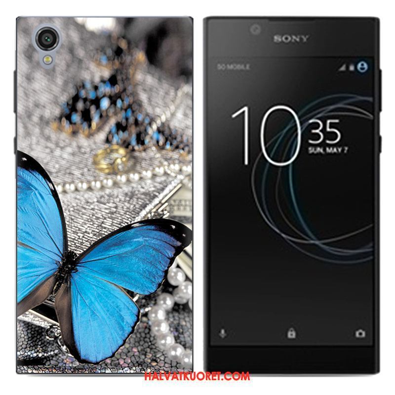 Sony Xperia L1 Kuoret Sarjakuva Kotelo Trendi, Sony Xperia L1 Kuori Luova Sininen Beige