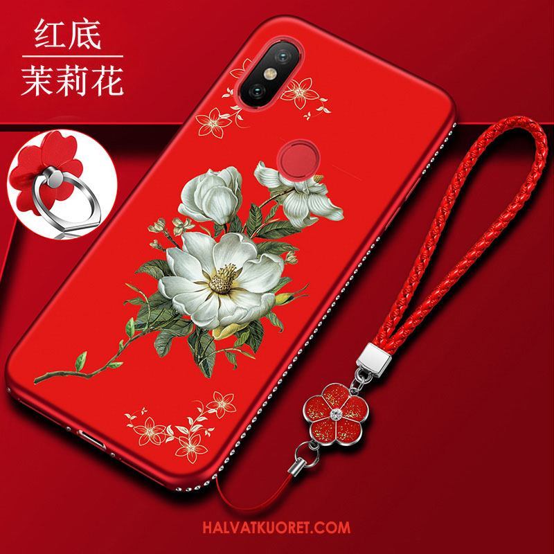 Xiaomi Mi 8 Pro Kuoret Net Red Kukkakuvio Puhelimen, Xiaomi Mi 8 Pro Kuori Suojaus Pesty Suede Beige