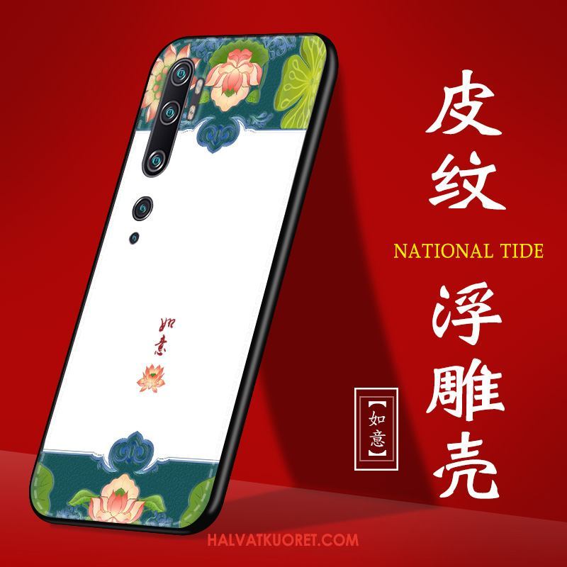 Xiaomi Mi Note 10 Kuoret Kiinalainen Tyyli Suojaus All Inclusive, Xiaomi Mi Note 10 Kuori Nahka Muokata Beige