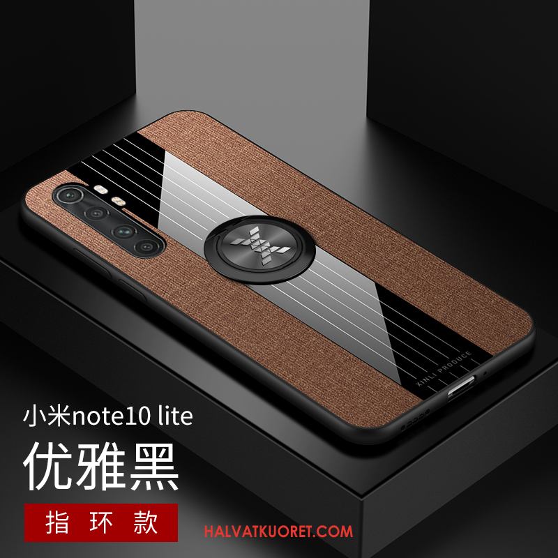 Xiaomi Mi Note 10 Lite Kuoret Pieni Harmaa Yksinkertainen, Xiaomi Mi Note 10 Lite Kuori Pu Silikoni Beige