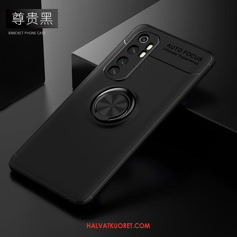 Xiaomi Mi Note 10 Lite Kuoret Silikoni Musta Rengas, Xiaomi Mi Note 10 Lite Kuori Tila Pesty Suede Beige