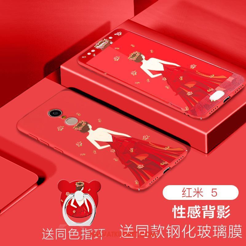 Xiaomi Redmi 5 Kuoret All Inclusive Karkaisu Vihreä, Xiaomi Redmi 5 Kuori Kotelo Punainen Beige