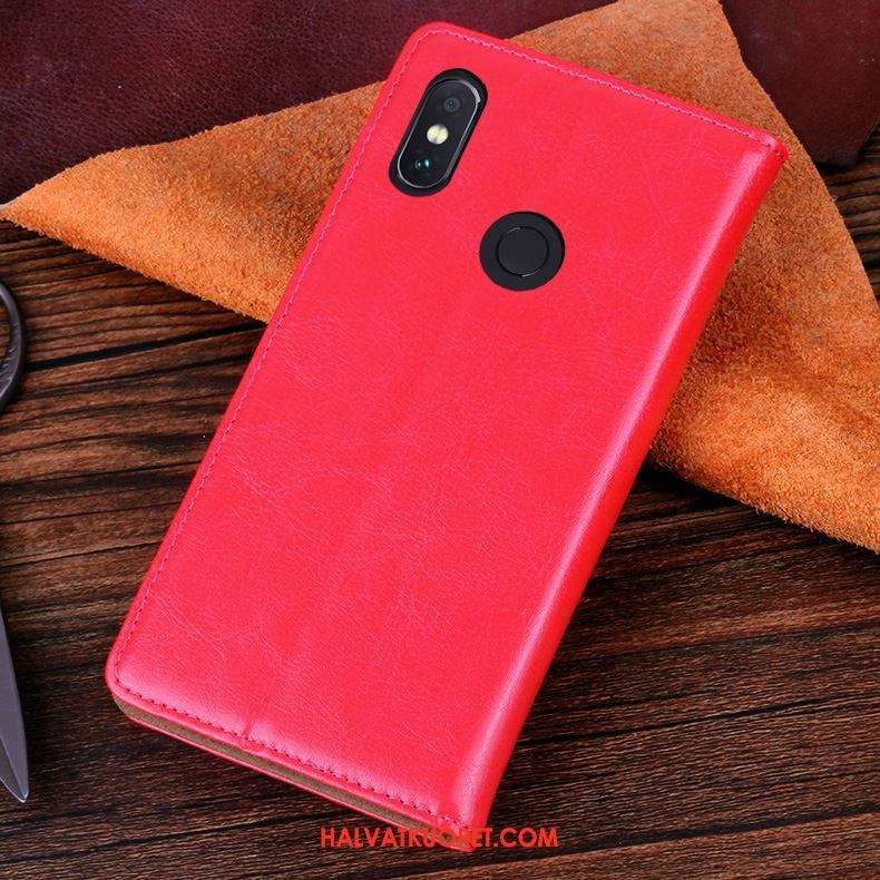 Xiaomi Redmi Note 5 Kuoret Nahkakotelo Liiketoiminta Punainen, Xiaomi Redmi Note 5 Kuori Suojaus Beige