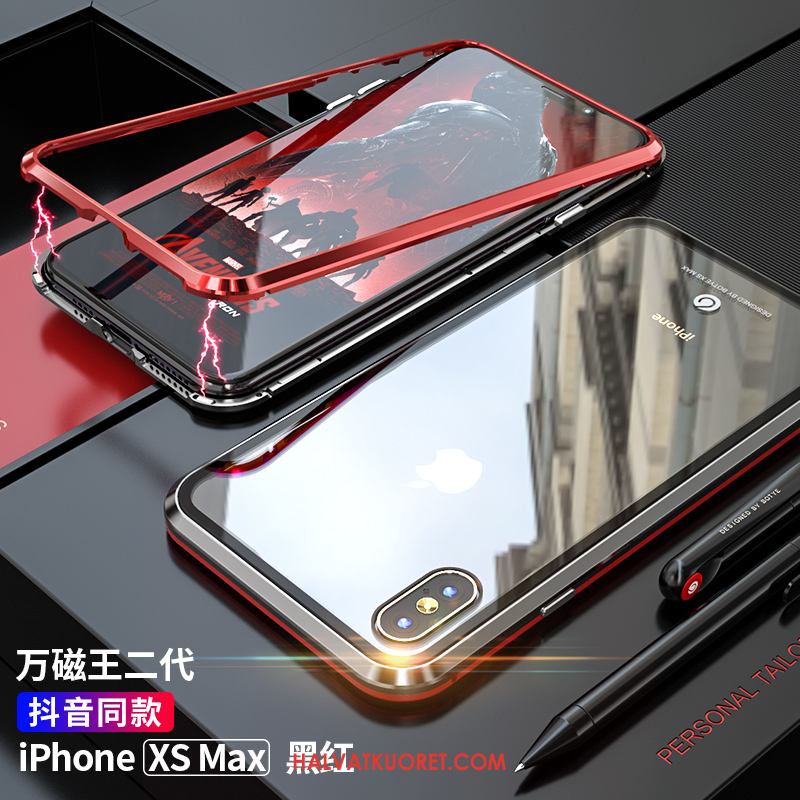 iPhone Xs Max Kuoret Lasi Tide-brändi All Inclusive, iPhone Xs Max Kuori Murtumaton Metalli