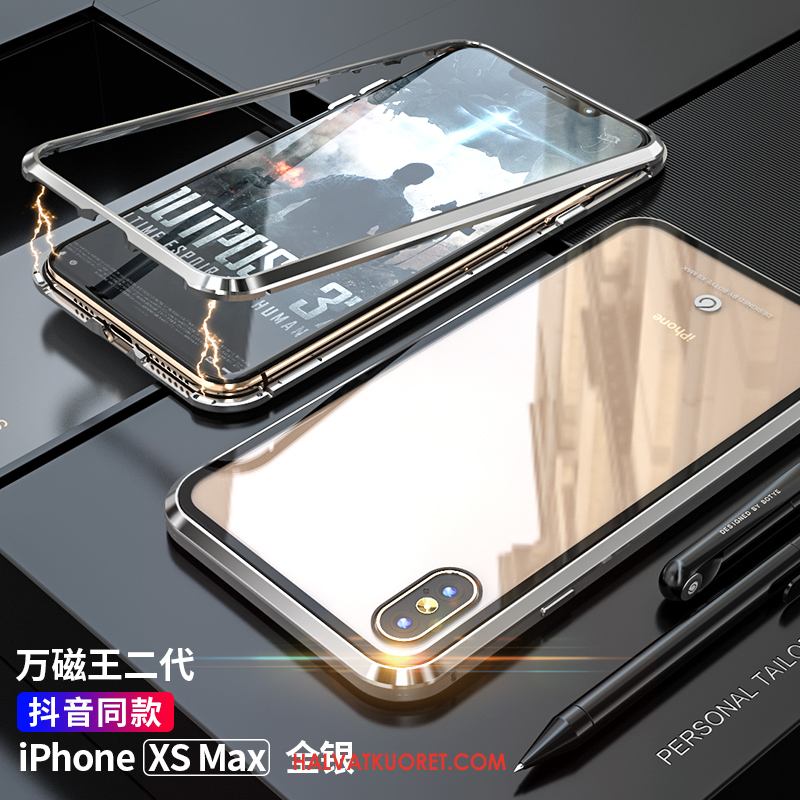 iPhone Xs Max Kuoret Lasi Tide-brändi All Inclusive, iPhone Xs Max Kuori Murtumaton Metalli