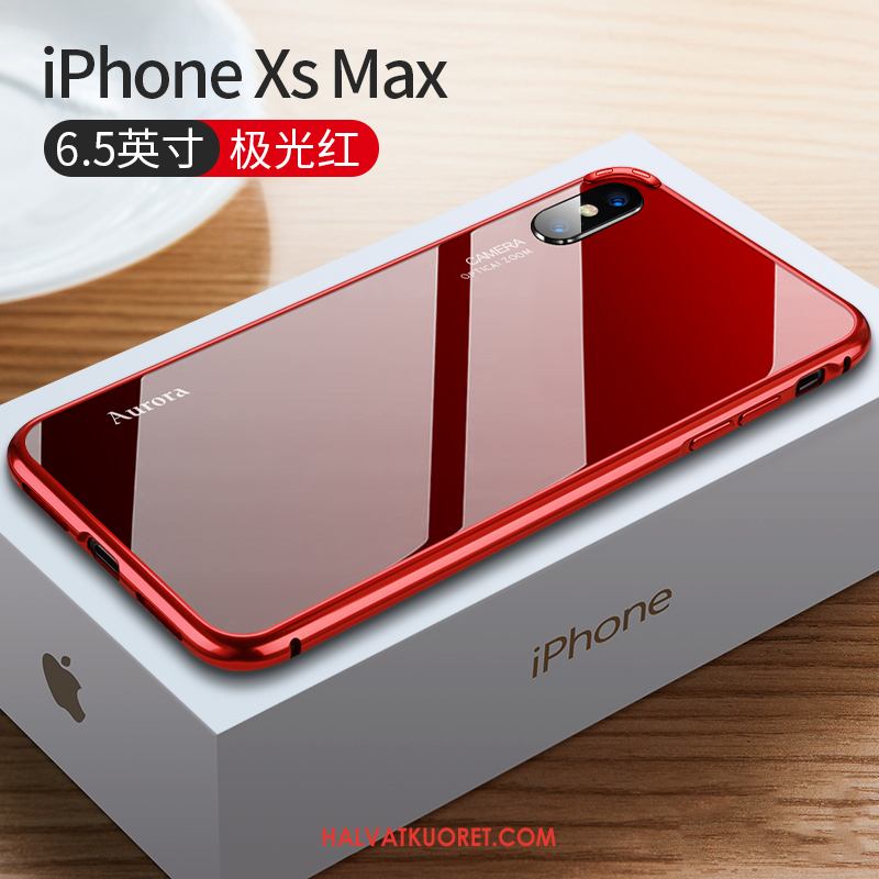 iPhone Xs Max Kuoret Net Red Ohut Murtumaton, iPhone Xs Max Kuori Punainen Lasi