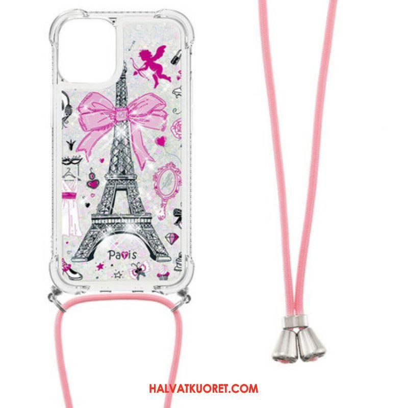 Case iPhone 13 Mini Kiristysnyörillä Cordon Eiffel Towerissa