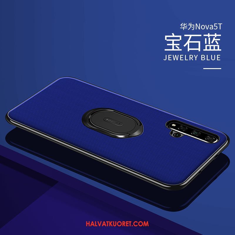 Huawei Nova 5t Kuoret Suojaus Ohut, Huawei Nova 5t Kuori Nahkakotelo Sininen