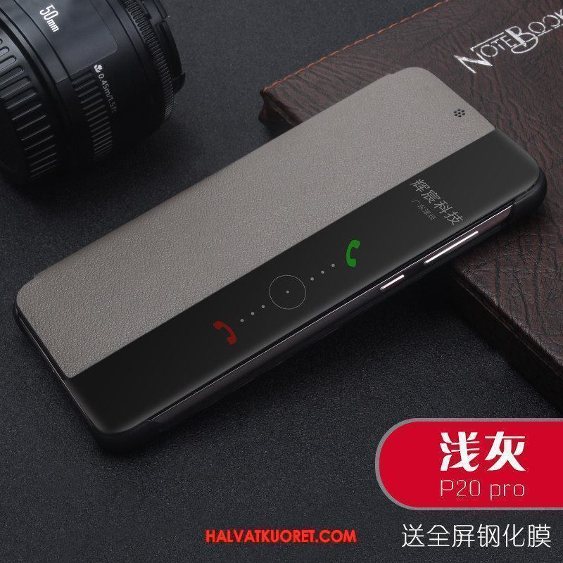 Huawei P20 Pro Kuoret Harmaa Aito Nahka Lisävarusteet, Huawei P20 Pro Kuori Tide-brändi Ohut