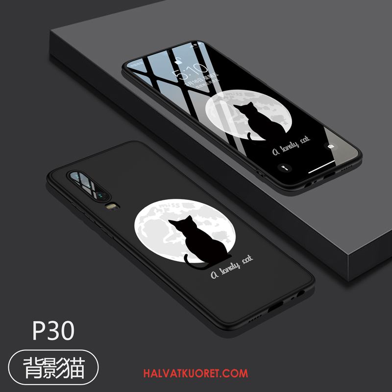 Huawei P30 Kuoret Luova Musta, Huawei P30 Kuori Ultra Silikoni