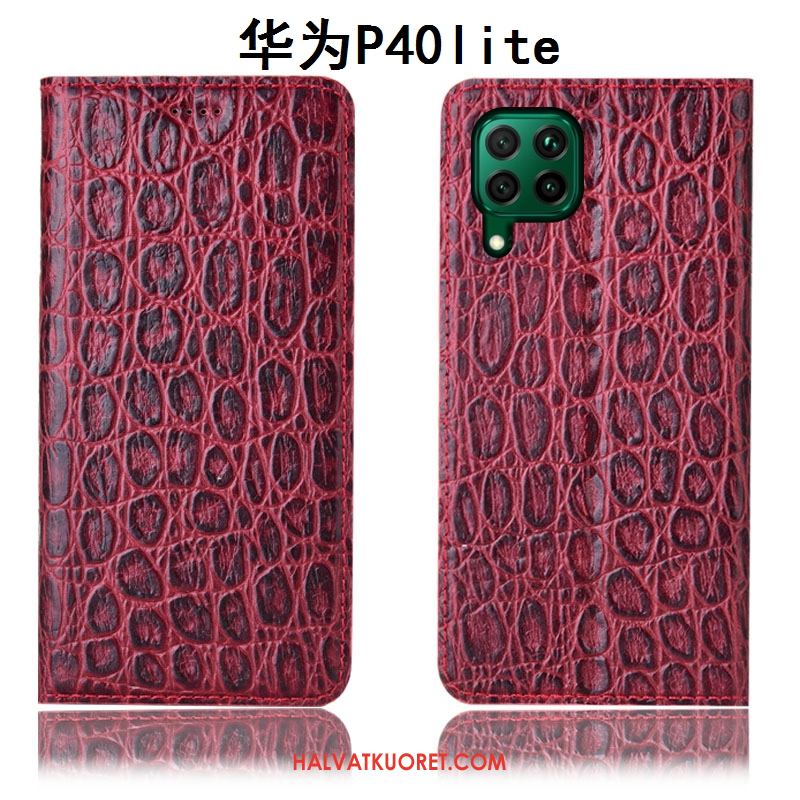 Huawei P40 Lite Kuoret Suojaus Punainen Puhelimen, Huawei P40 Lite Kuori Nahkakotelo