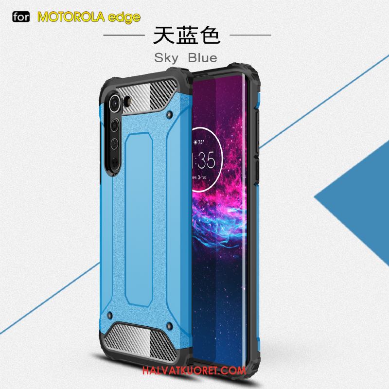 Motorola Edge Kuoret Murtumaton Kova Kolme Puolustusta, Motorola Edge Kuori Sininen Kotelo