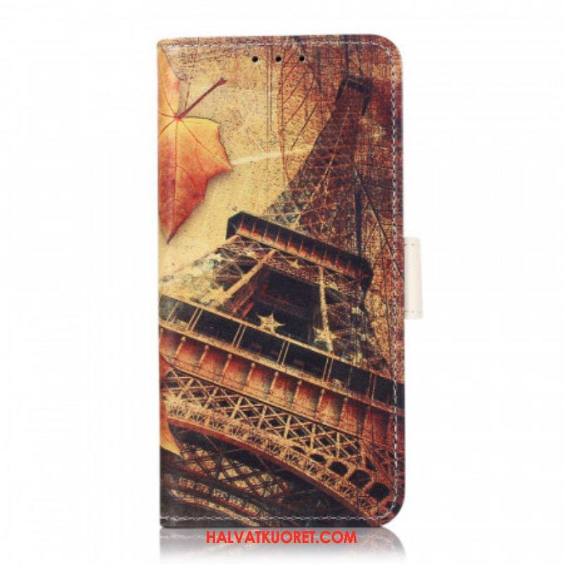 Nahkakotelo OnePlus 10 Pro 5G Eiffel-torni Syksyllä