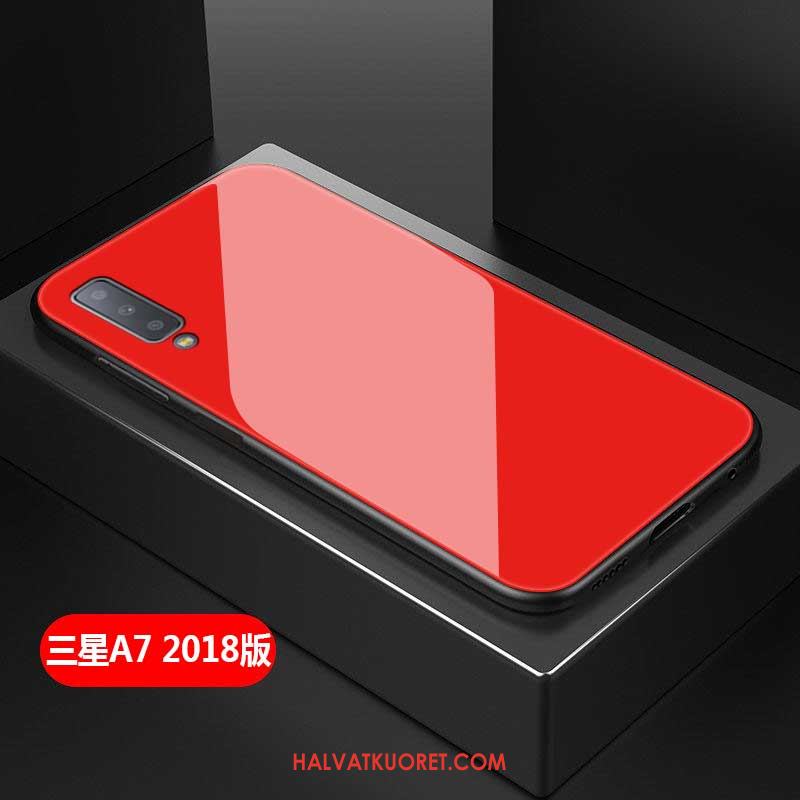 Samsung Galaxy A7 2018 Kuoret Lasi Puhelimen All Inclusive, Samsung Galaxy A7 2018 Kuori Punainen Kova