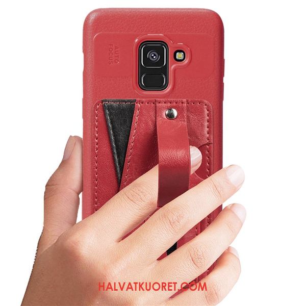 Samsung Galaxy A8 2018 Kuoret Punainen Murtumaton Tähti, Samsung Galaxy A8 2018 Kuori Tuki Puhelimen