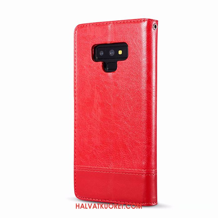 Samsung Galaxy Note 9 Kuoret Liiketoiminta Kotelo Nahkakotelo, Samsung Galaxy Note 9 Kuori Punainen Suojaus Braun