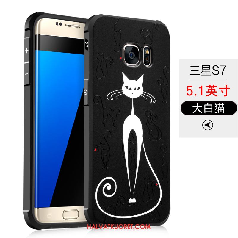Samsung Galaxy S7 Kuoret Murtumaton Musta, Samsung Galaxy S7 Kuori Silikoni Tähti