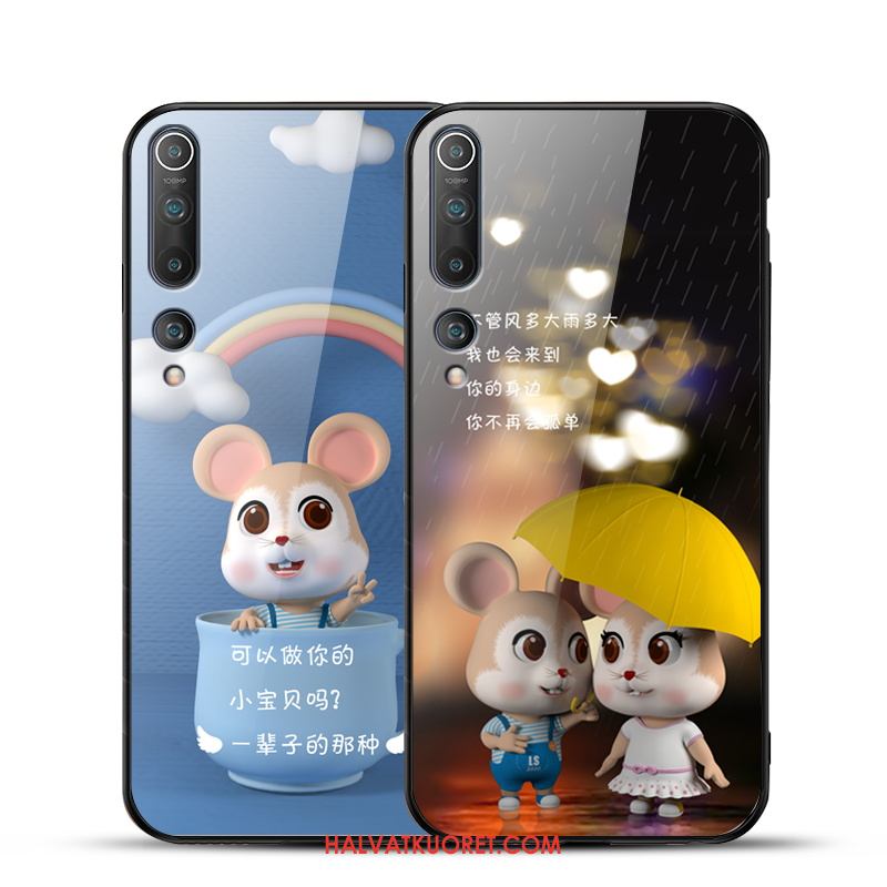 Xiaomi Mi 10 Kuoret Musta Silikoni Peili, Xiaomi Mi 10 Kuori Persoonallisuus Kotelo Beige