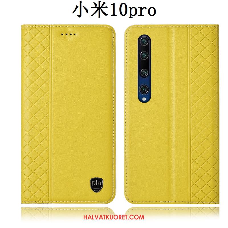 Xiaomi Mi 10 Pro Kuoret Nahkakotelo Suojaus Puhelimen, Xiaomi Mi 10 Pro Kuori All Inclusive Keltainen Beige