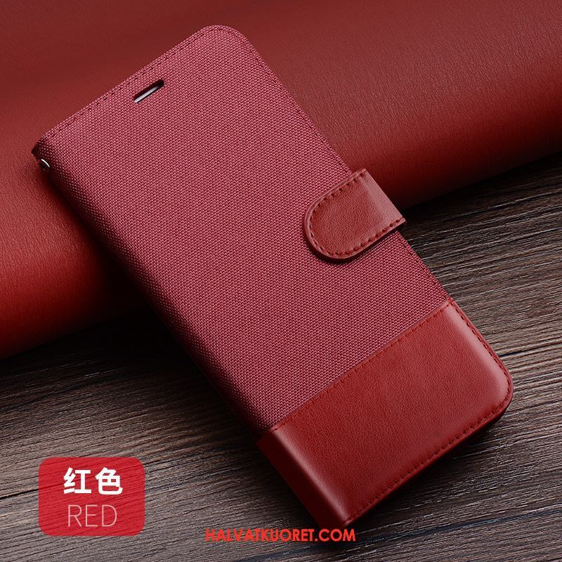 Xiaomi Redmi 6 Kuoret Punainen Murtumaton Nahkakotelo, Xiaomi Redmi 6 Kuori Suojaus Simpukka Beige