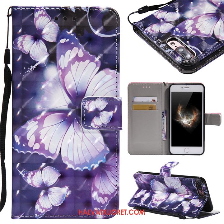 iPhone 8 Plus Kuoret Nahkakotelo Puhelimen, iPhone 8 Plus Kuori Simpukka Violetti