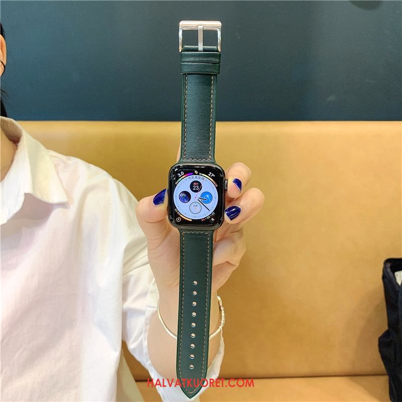 Apple Watch Series 5 Kuoret Nahka Vihreä Silikoni, Apple Watch Series 5 Kuori