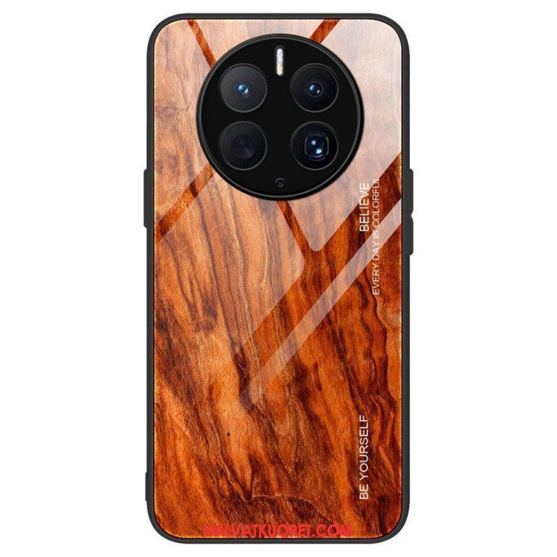 Case Huawei Mate 50 Pro Wood Design Karkaistu Lasi