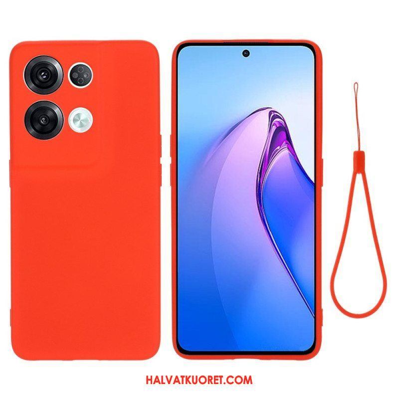 Case Oppo Reno 8 Pro Suojaketju Kuori Strappy Nestemäinen Silikoni