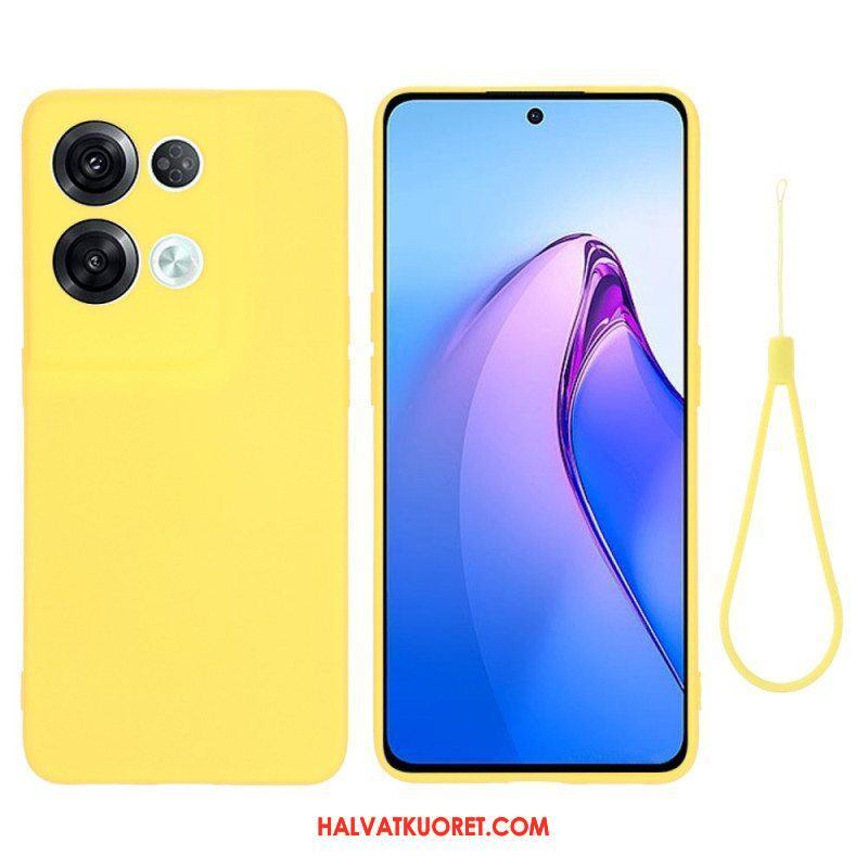 Case Oppo Reno 8 Pro Suojaketju Kuori Strappy Nestemäinen Silikoni