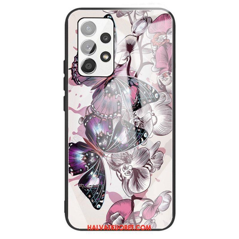 Case Samsung Galaxy A13 Butterflies Variation Karkaistu Lasi