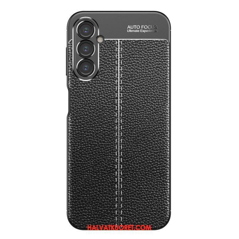 Case Samsung Galaxy A14 / A14 5G Kaksilinjainen Litsi-nahkaefekti